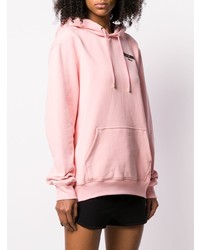 Женский розовый худи с принтом от Moschino
