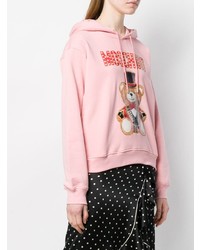 Женский розовый худи с принтом от Moschino