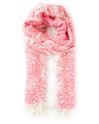 Женский розовый шарф в горошек от Chloé