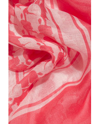 Женский розовый шарф с принтом от Karl Lagerfeld