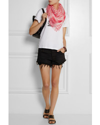 Женский розовый шарф с принтом от Karl Lagerfeld
