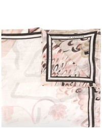 Женский розовый шарф с цветочным принтом от Barbara Bui