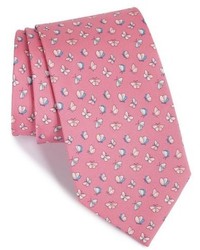 Розовый шелковый галстук с принтом