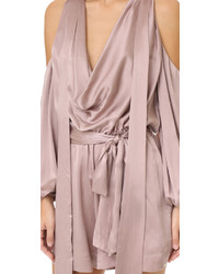 Розовый шелковый комбинезон с шортами от Zimmermann