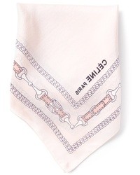 Розовый шелковый нагрудный платок с принтом от Celine
