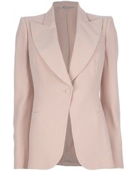Женский розовый шелковый пиджак от Alexander McQueen