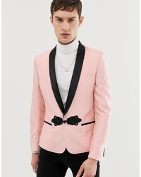 Мужской розовый шелковый пиджак от ASOS DESIGN