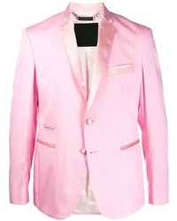 Мужской розовый шелковый пиджак от Philipp Plein