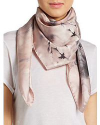 Розовый шелковый шарф