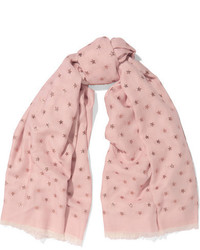 Женский розовый шелковый шарф от Valentino