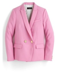 Розовый шерстяной двубортный пиджак