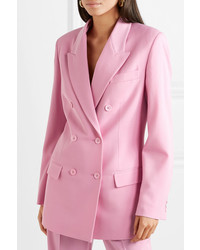 Женский розовый шерстяной двубортный пиджак от Stella McCartney