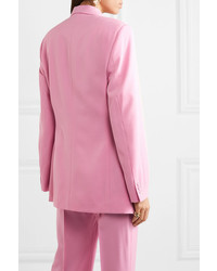 Женский розовый шерстяной двубортный пиджак от Stella McCartney
