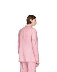 Мужской розовый шерстяной двубортный пиджак от Burberry