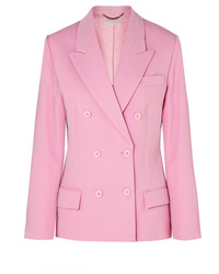 Женский розовый шерстяной двубортный пиджак от Stella McCartney