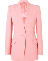 Женский розовый шерстяной пиджак от Alexander McQueen