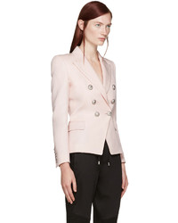 Женский розовый шерстяной пиджак от Balmain