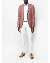 Мужской розовый шерстяной пиджак от Zegna