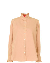 Светло-коричневая блуза на пуговицах от The Gigi