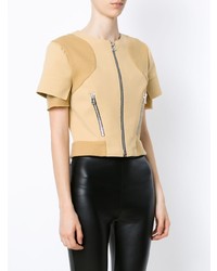 Светло-коричневая блуза с коротким рукавом от Gloria Coelho