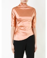 Светло-коричневая блуза с коротким рукавом от Paula Knorr