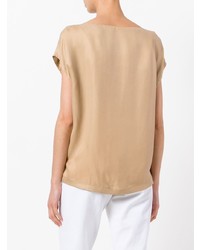 Светло-коричневая блуза с коротким рукавом от Alberto Biani