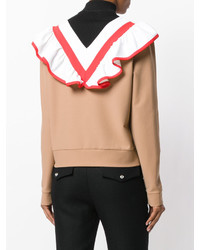 Светло-коричневая блузка с рюшами от MSGM