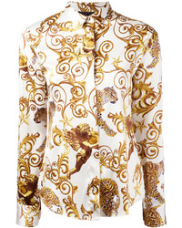 Светло-коричневая блузка от Philipp Plein