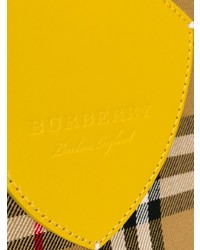 Светло-коричневая большая сумка из плотной ткани в шотландскую клетку от Burberry