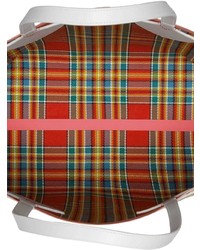 Светло-коричневая большая сумка из плотной ткани в шотландскую клетку от Burberry