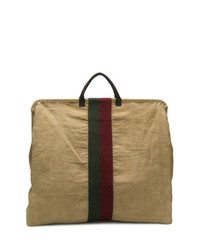 Светло-коричневая большая сумка из плотной ткани с принтом от Uma Wang