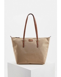 Светло-коричневая большая сумка из плотной ткани от Lauren Ralph Lauren