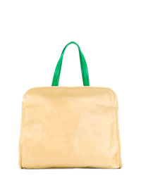 Светло-коричневая большая сумка из плотной ткани от Marni