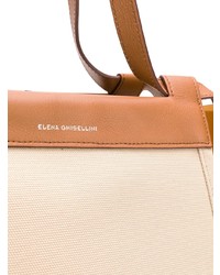 Светло-коричневая большая сумка из плотной ткани от Elena Ghisellini