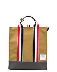 Мужская светло-коричневая большая сумка из плотной ткани от Thom Browne