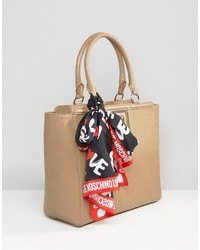 Светло-коричневая большая сумка от Love Moschino