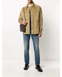Мужская светло-коричневая вельветовая куртка-рубашка от Ami Paris