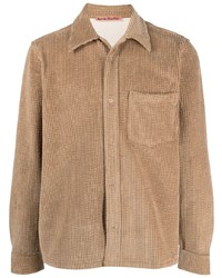 Мужская светло-коричневая вельветовая рубашка с длинным рукавом от Acne Studios