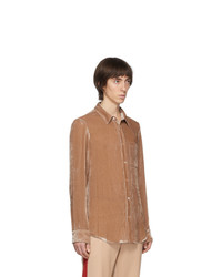 Мужская светло-коричневая вельветовая рубашка с длинным рукавом от Sies Marjan