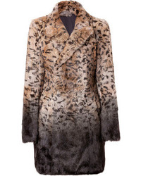 Светло-коричневая верхняя одежда с леопардовым принтом