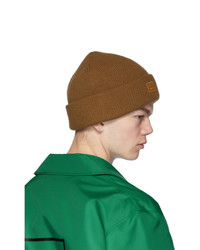 Мужская светло-коричневая вязаная шапка от Acne Studios