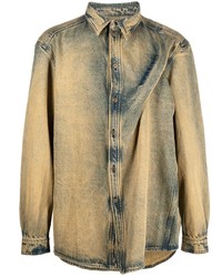 Мужская светло-коричневая джинсовая рубашка с вышивкой от Y/Project