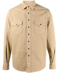 Мужская светло-коричневая джинсовая рубашка от Saint Laurent