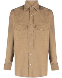 Мужская светло-коричневая джинсовая рубашка от Tom Ford