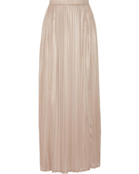 Светло-коричневая длинная юбка со складками
