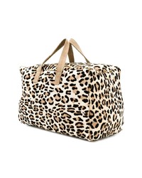 Светло-коричневая замшевая большая сумка с леопардовым принтом от Danielapi