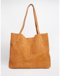 Светло-коричневая замшевая большая сумка от Asos