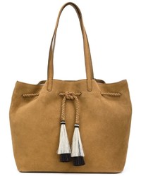 Светло-коричневая замшевая большая сумка от Loeffler Randall