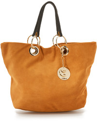 Светло-коричневая замшевая большая сумка от See by Chloe