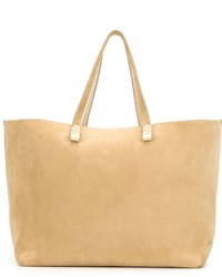 Светло-коричневая замшевая большая сумка от Victoria Beckham